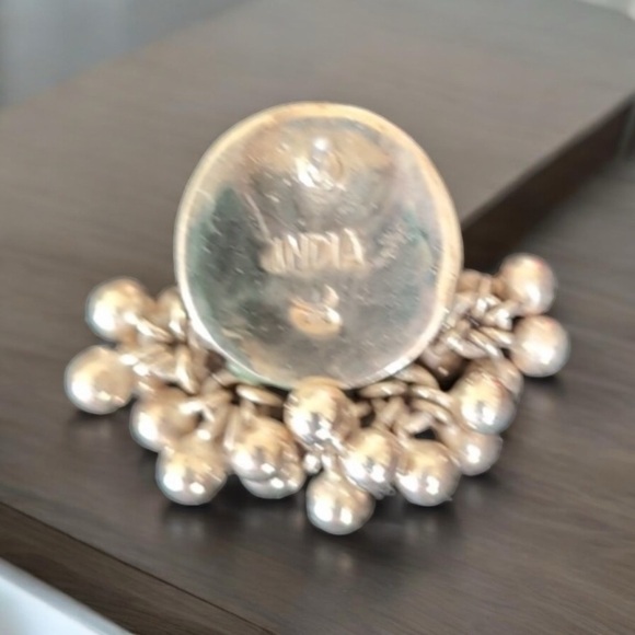 Vintage India Indian Pierced Sterling Silver Earrings - Picture 4 of 4